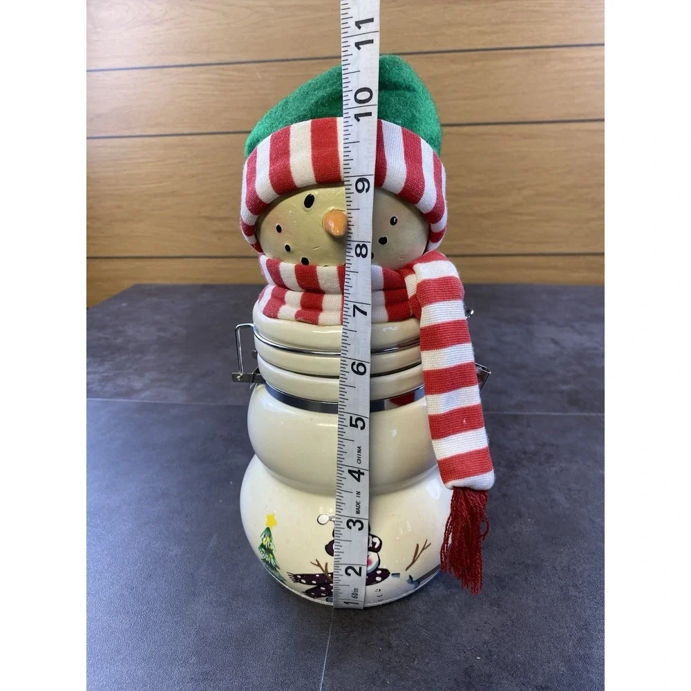 Houston Harvest Inc. Christmas Snowman Cookie/Coffee Ceramic Canister